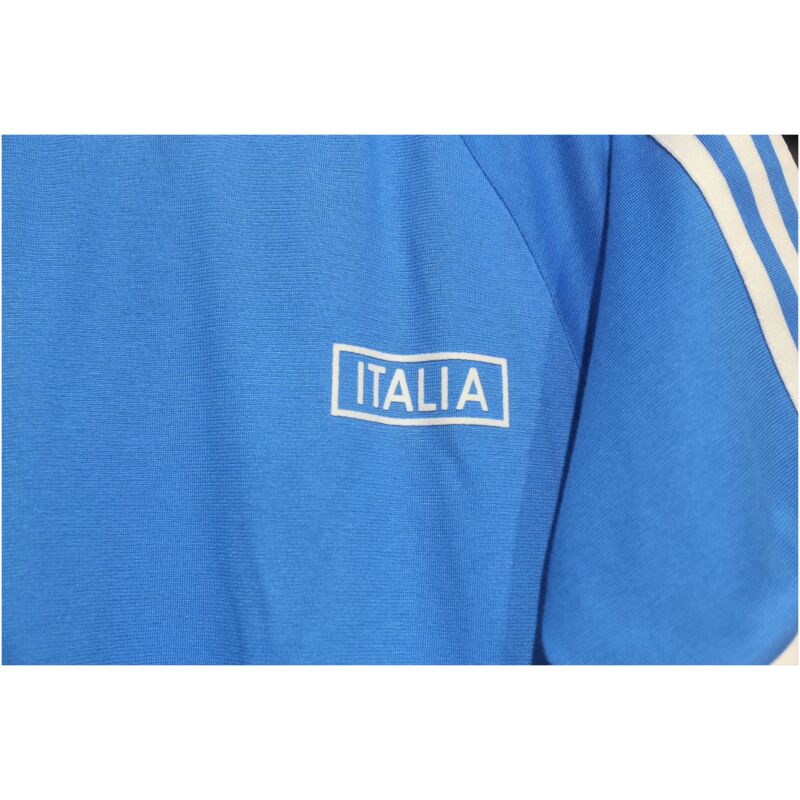Mens Adidas Originals Italy Jersey 3 Stripes Pure Cotton Blue Shirt 2024 – Match