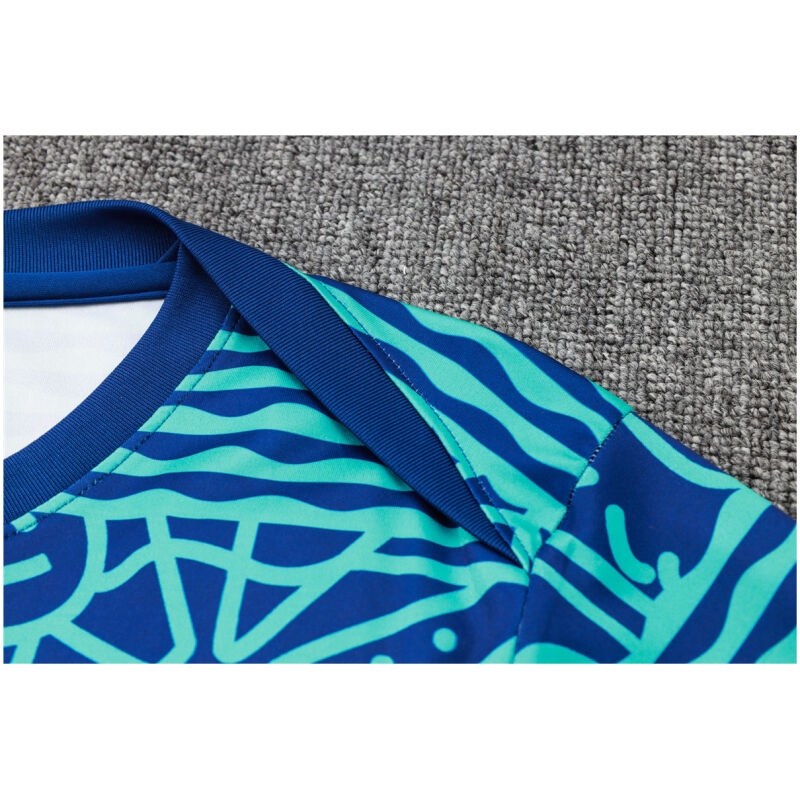 Mens Brazil Short Training Suit Blue 2024