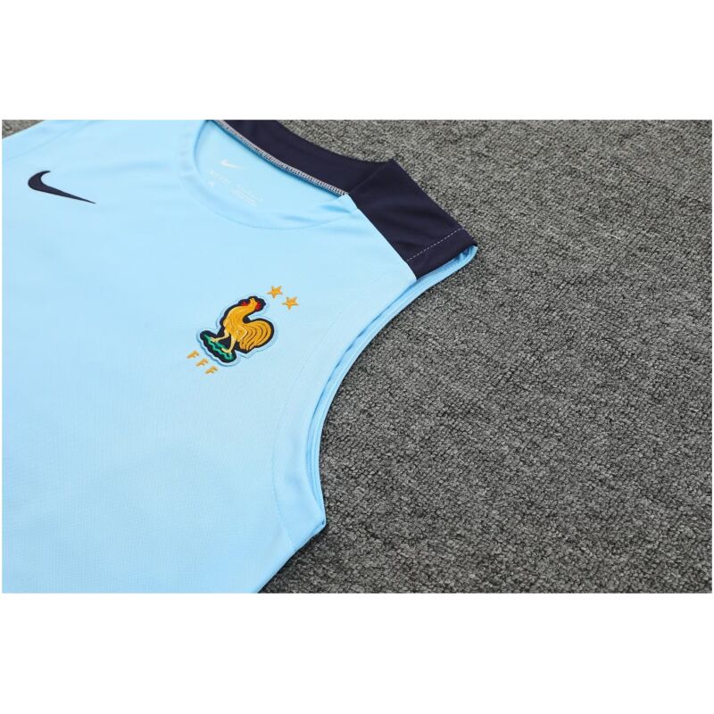 Mens France Short Training Suit Light Blue 2024