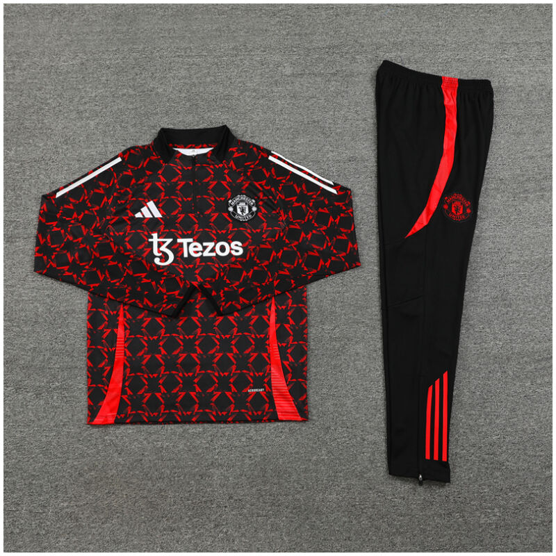 Mens Manchester United Training Suit Red – Black 2024/25
