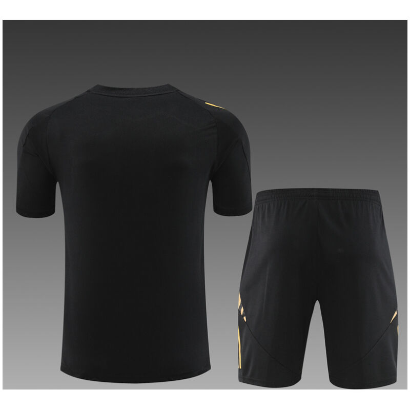 Kids Real Madrid Short Training Suit Black 2024/25