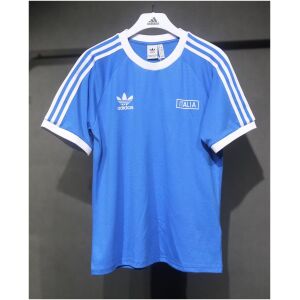 Mens Adidas Originals Italy Jersey 3 Stripes Pure Cotton Blue Shirt 2024 – Match