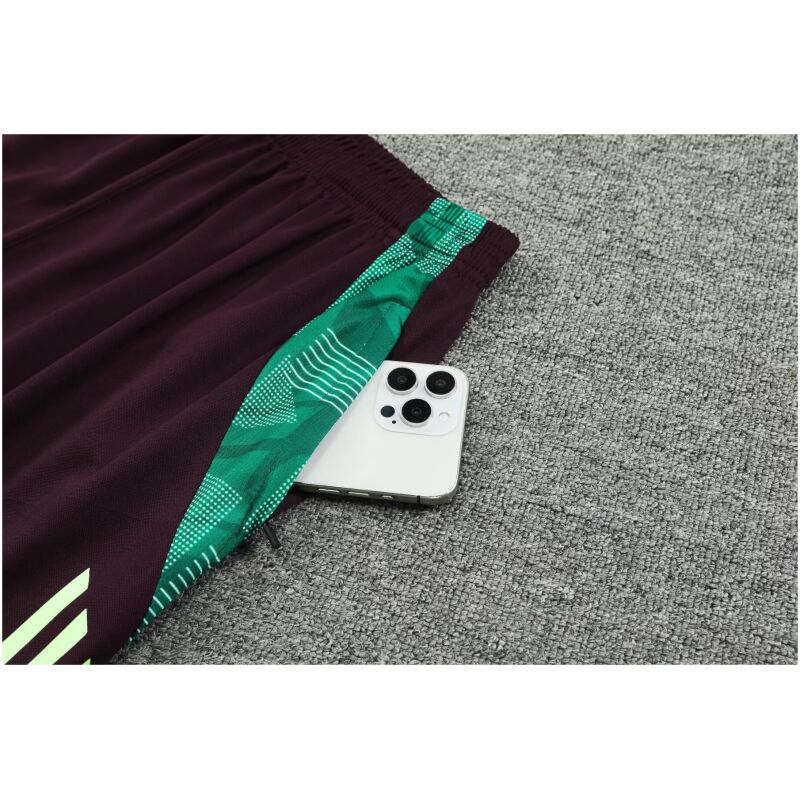 Mens Mexico Short Training Suit Burgundy 2024