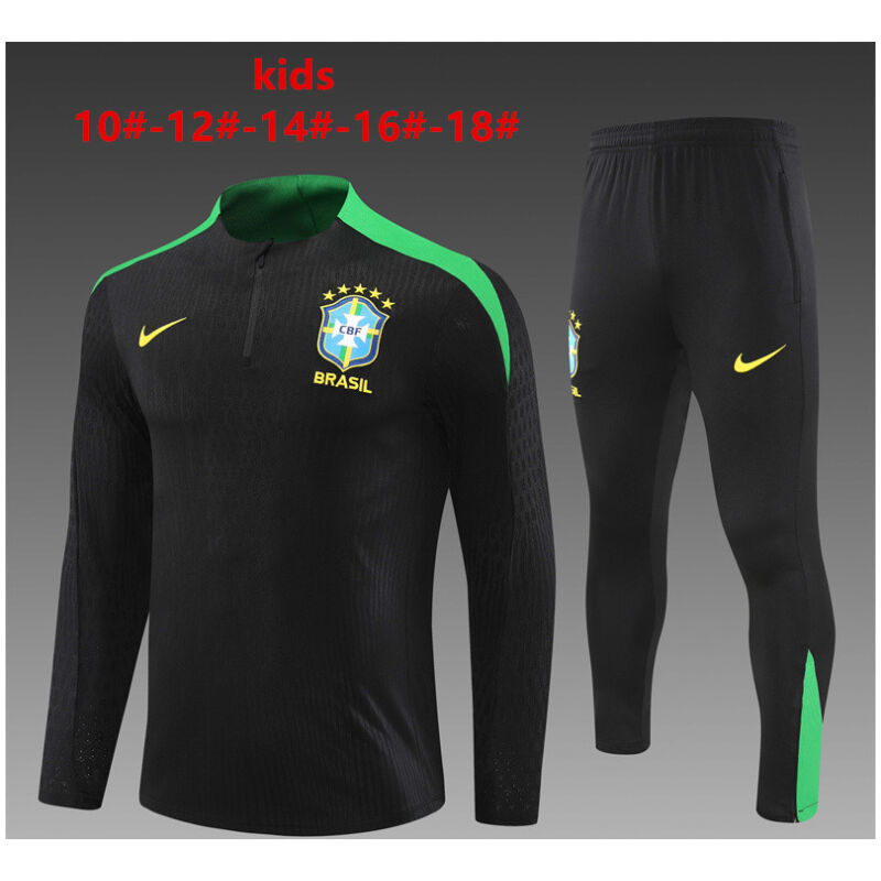 Kids Brazil Training Suit Black 2024
