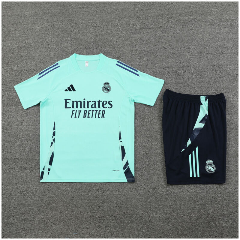 Kids Real Madrid Short Training Suit Light Green 2024/25