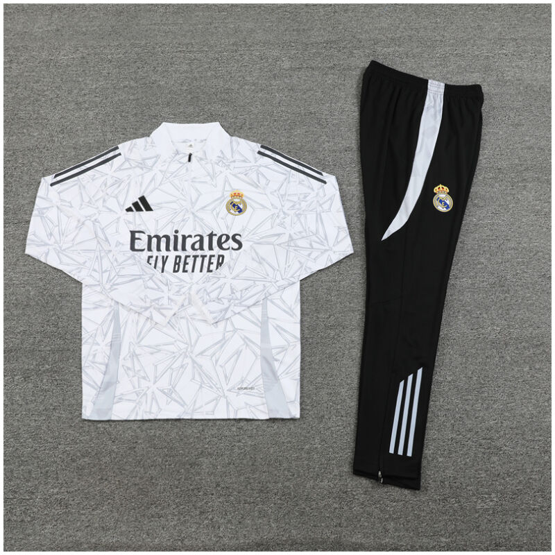 Kids Real Madrid Training Suit White 2024/25