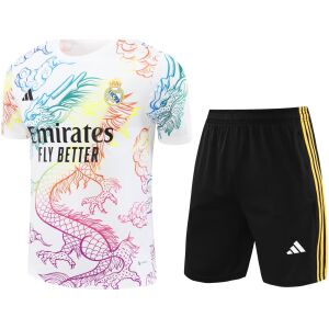Mens Real Madrid Short Training Suit White Dragon 2024/25