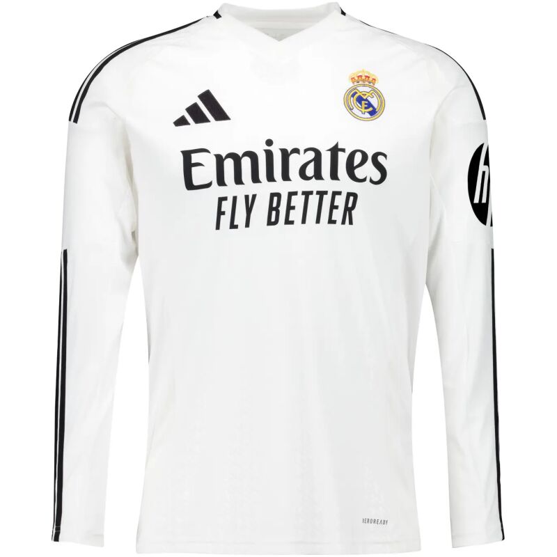 Mens Real Madrid Home Jersey Long Sleeve 2024/25