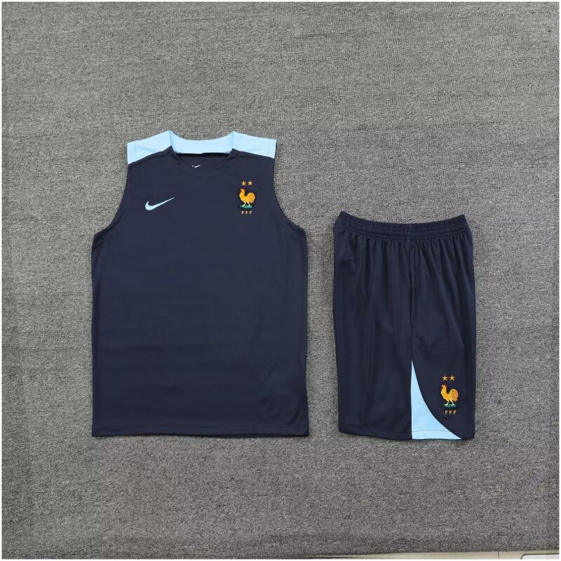 Mens France Short Training Suit Royal 2024