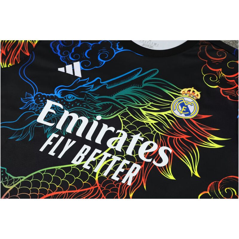 Mens Real Madrid Short Training Suit Black Dragon 2024/25