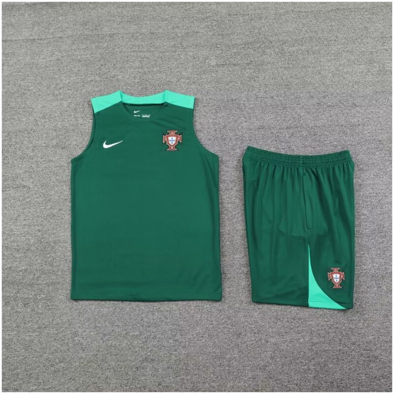 Mens Portugal Short Training Suit Green 2024