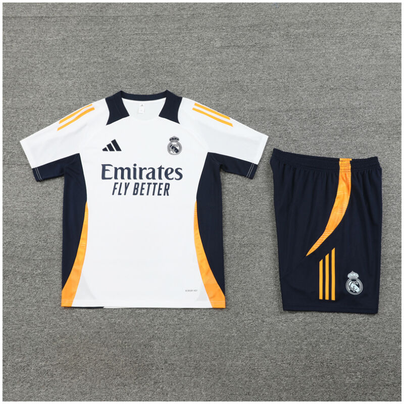 Kids Real Madrid Short Training Suit White 2024/25
