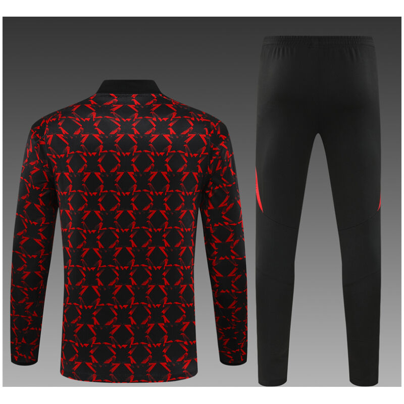 Kids Manchester United Training Suit Red – Black 2024/25