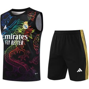 Mens Real Madrid Singlet Suit Black Dragon 2024/25