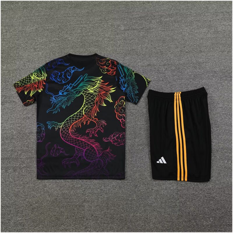 Mens Real Madrid Short Training Suit Black Dragon 2024/25