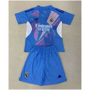 Kids Real Madrid Goalkeeper Blue Jersey 2024/25