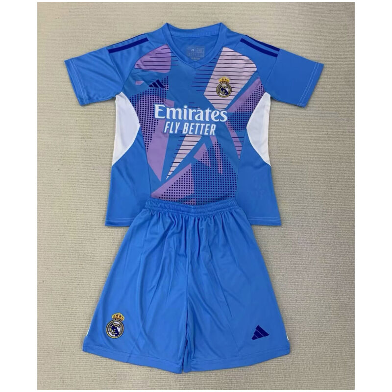 Kids Real Madrid Goalkeeper Blue Jersey 2024/25