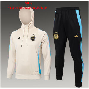 Kids Argentina Hoodie Sweatshirt + Pants Suit Cream 2024