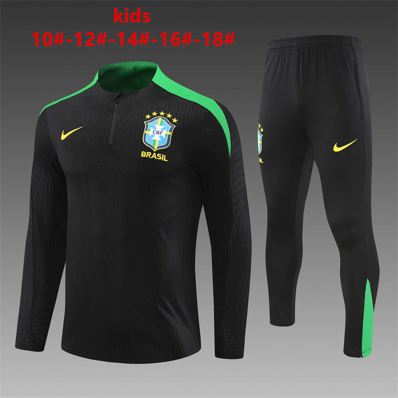 Kids Brazil Training Suit Black 2024
