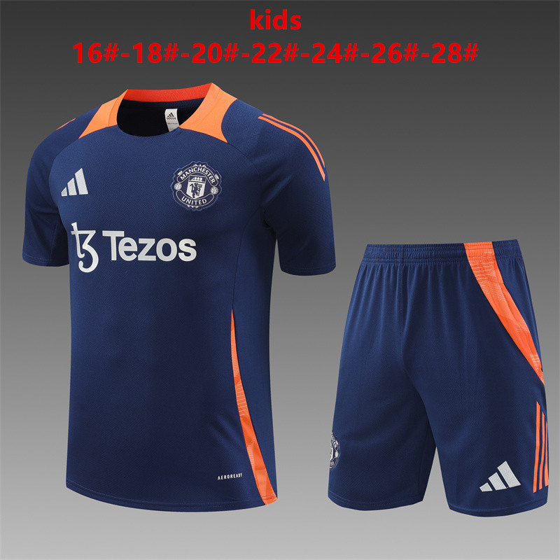Kids Manchester United Short Training Suit Royal 2024/25