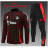 Kids Manchester United Training Suit Red - Black 2024/25