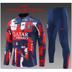 Kids PSG Training Suit Red – Blue 2024/25
