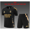 Kids Real Madrid Short Training Suit Black 2024/25