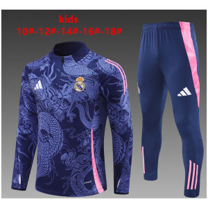 Kids Real Madrid Training Suit Purple Dragon 2024/25