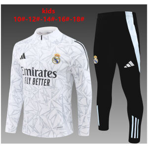 Kids Real Madrid Training Suit White 2024/25