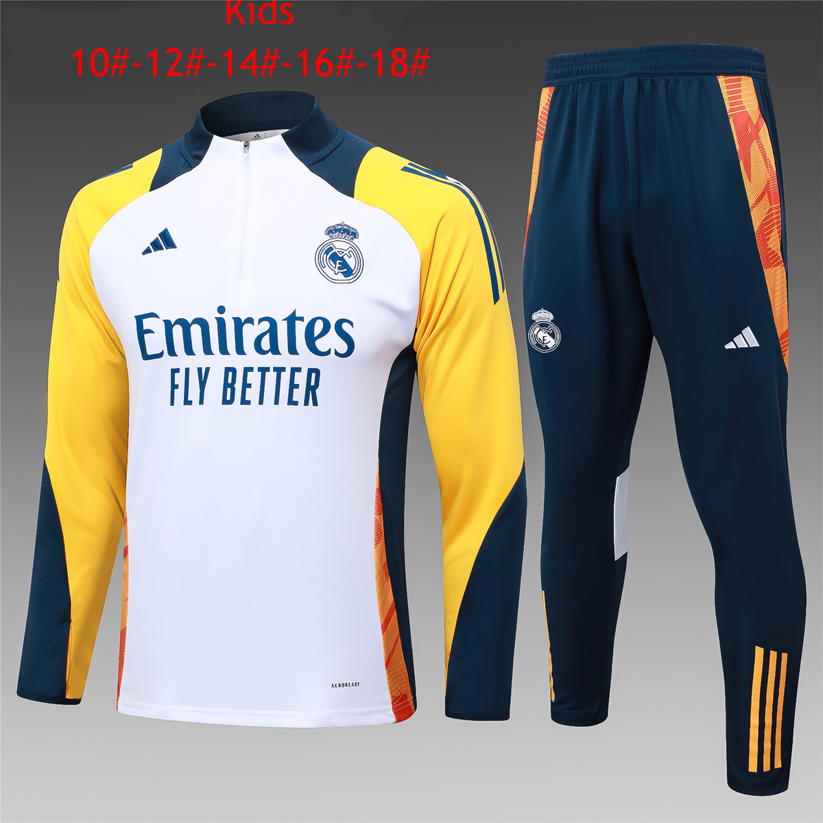 Kids Real Madrid Training Suit White 2024