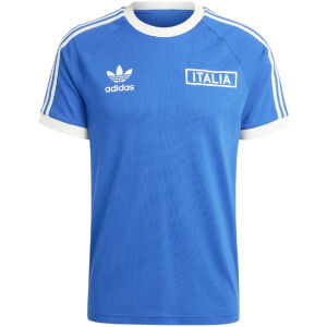 Mens Adidas Originals Italy Jersey 3 Stripes Pure Cotton Blue Shirt 2024 – Match