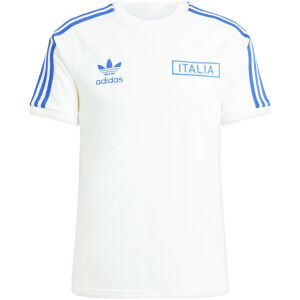 Mens Adidas Originals Italy Jersey 3 Stripes Pure Cotton White Shirt 2024 – Match