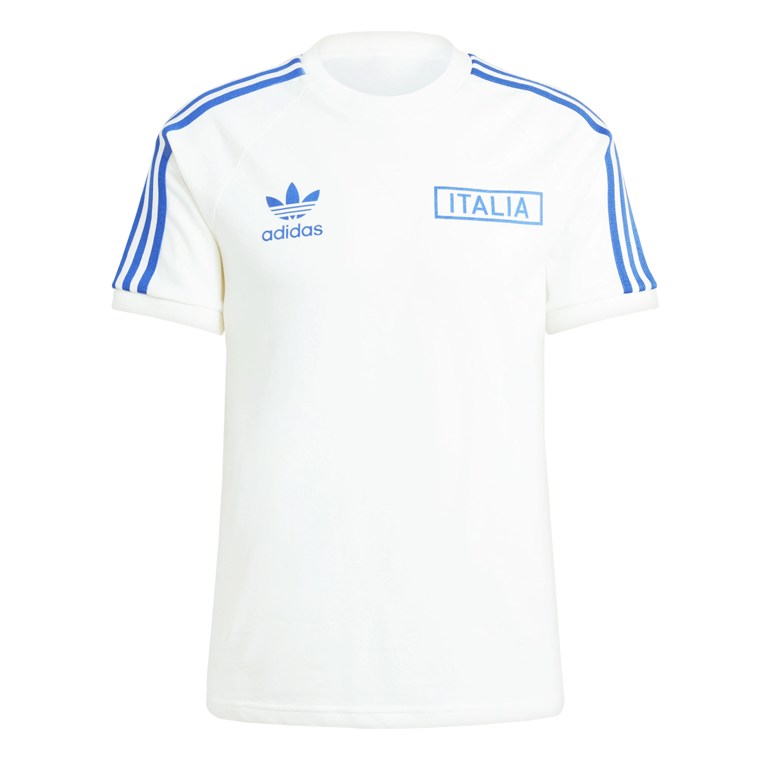 Mens Adidas Originals Italy Jersey 3 Stripes Pure Cotton White Shirt 2024 – Match