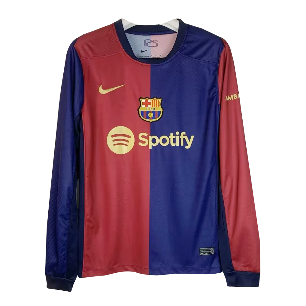 Mens Barcelona Home Jersey Long Sleeve 2024/25