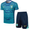 Mens Brazil Short Training Suit Blue 2024
