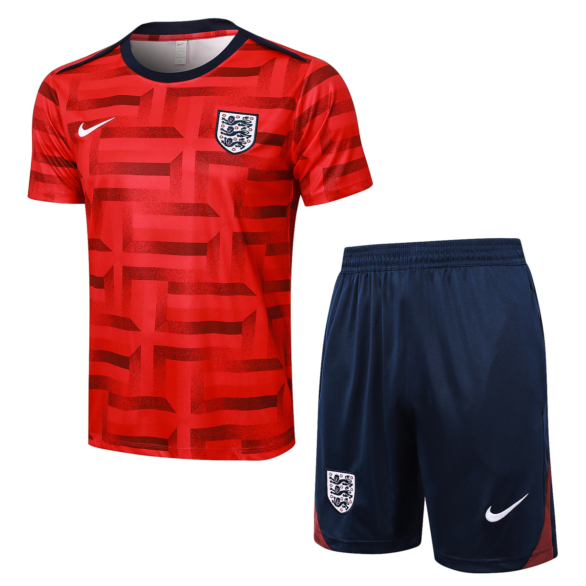 Mens England Short Training Suit Red 2024