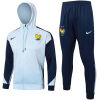 Mens France Hoodie Sweatshirt + Pants Training Suit Light Blue II 2024