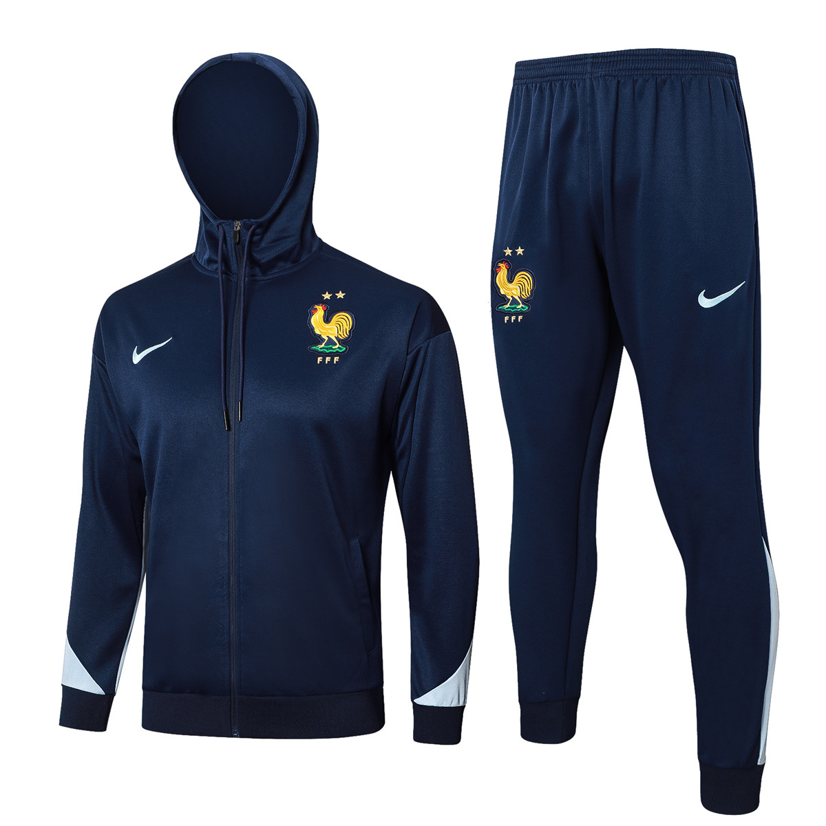 Mens France Hoodie Sweatshirt + Pants Training Suit Royal II 2024