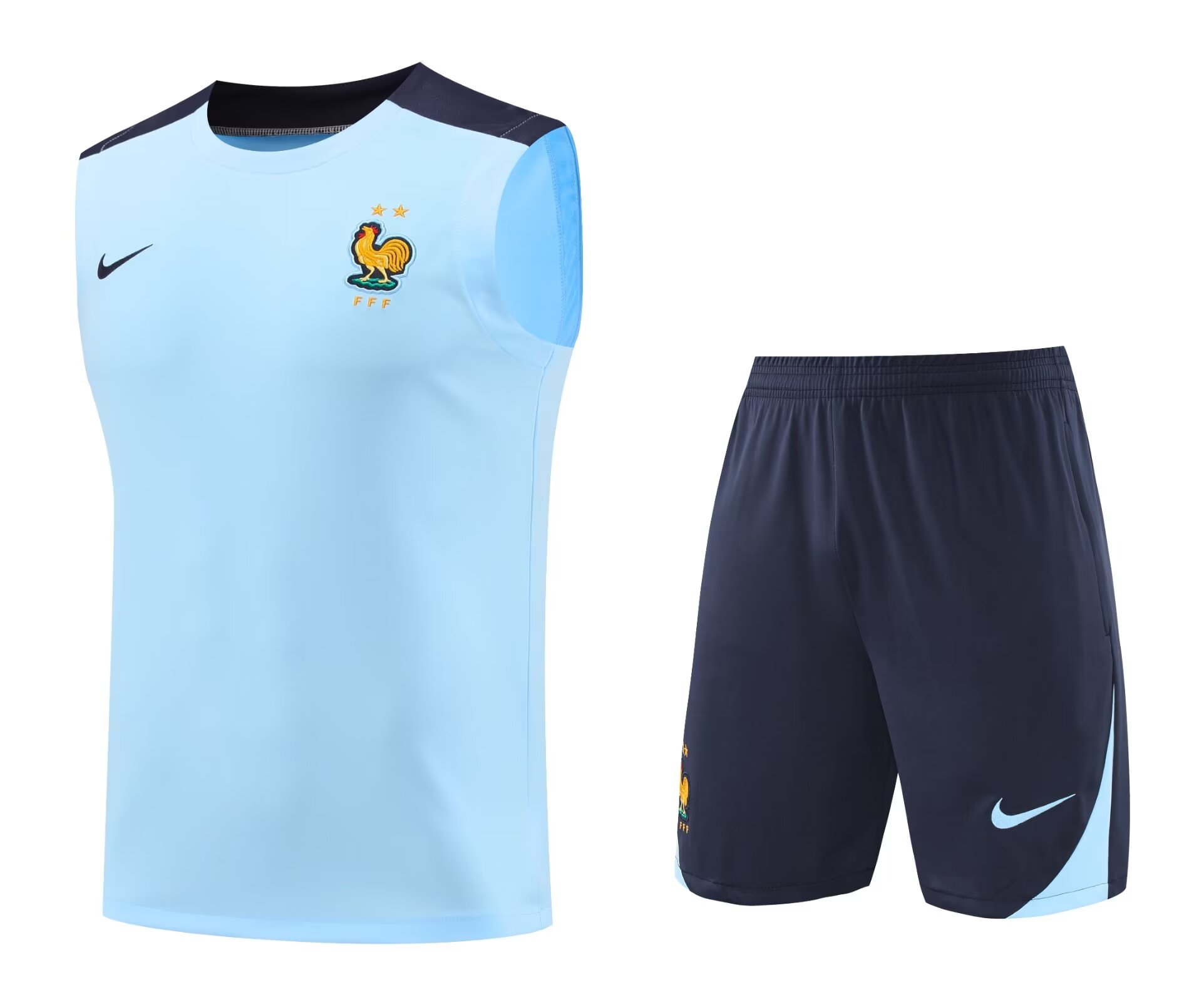 Mens France Short Training Suit Light Blue 2024