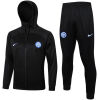 Mens Inter Milan Hoodie Jacket + Pants Training Suit Black 2024/25