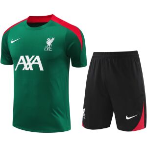 Mens Liverpool Short Training Suit Green 2024/25