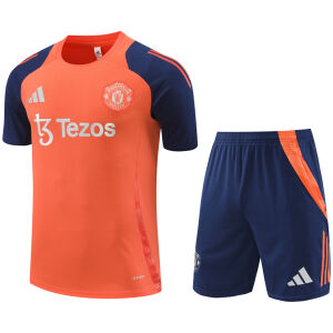 Mens Manchester United Short Training Suit Orange 2024/25