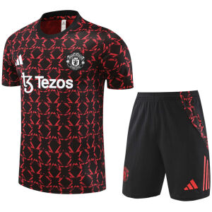 Mens Manchester United Short Training Suit Red – Black 2024/25