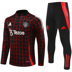 Mens Manchester United Training Suit Red – Black 2024/25