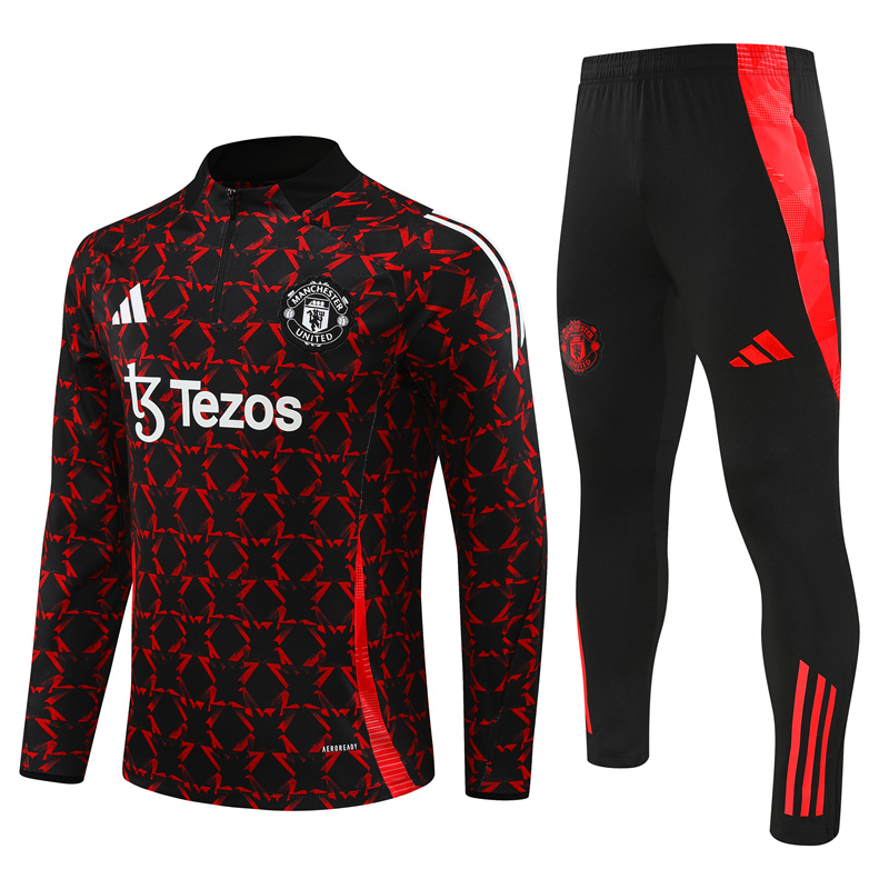 Mens Manchester United Training Suit Red – Black 2024/25
