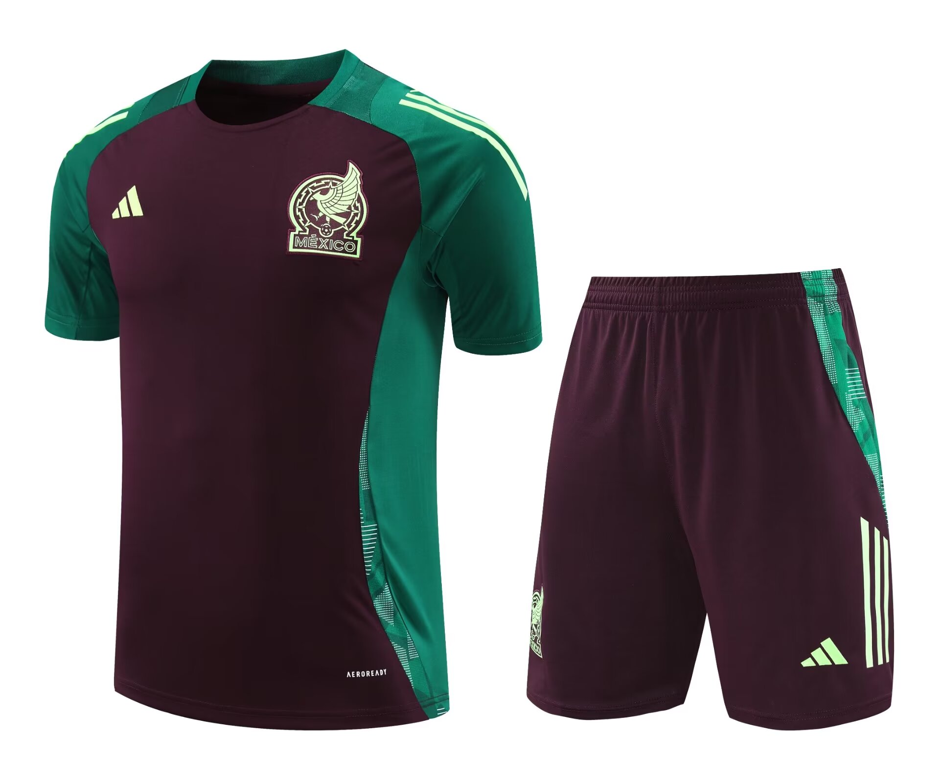 Mens Mexico Short Training Suit Burgundy 2024