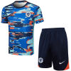 Mens Netherlands Short Training Suit Blue Camouflage 2024