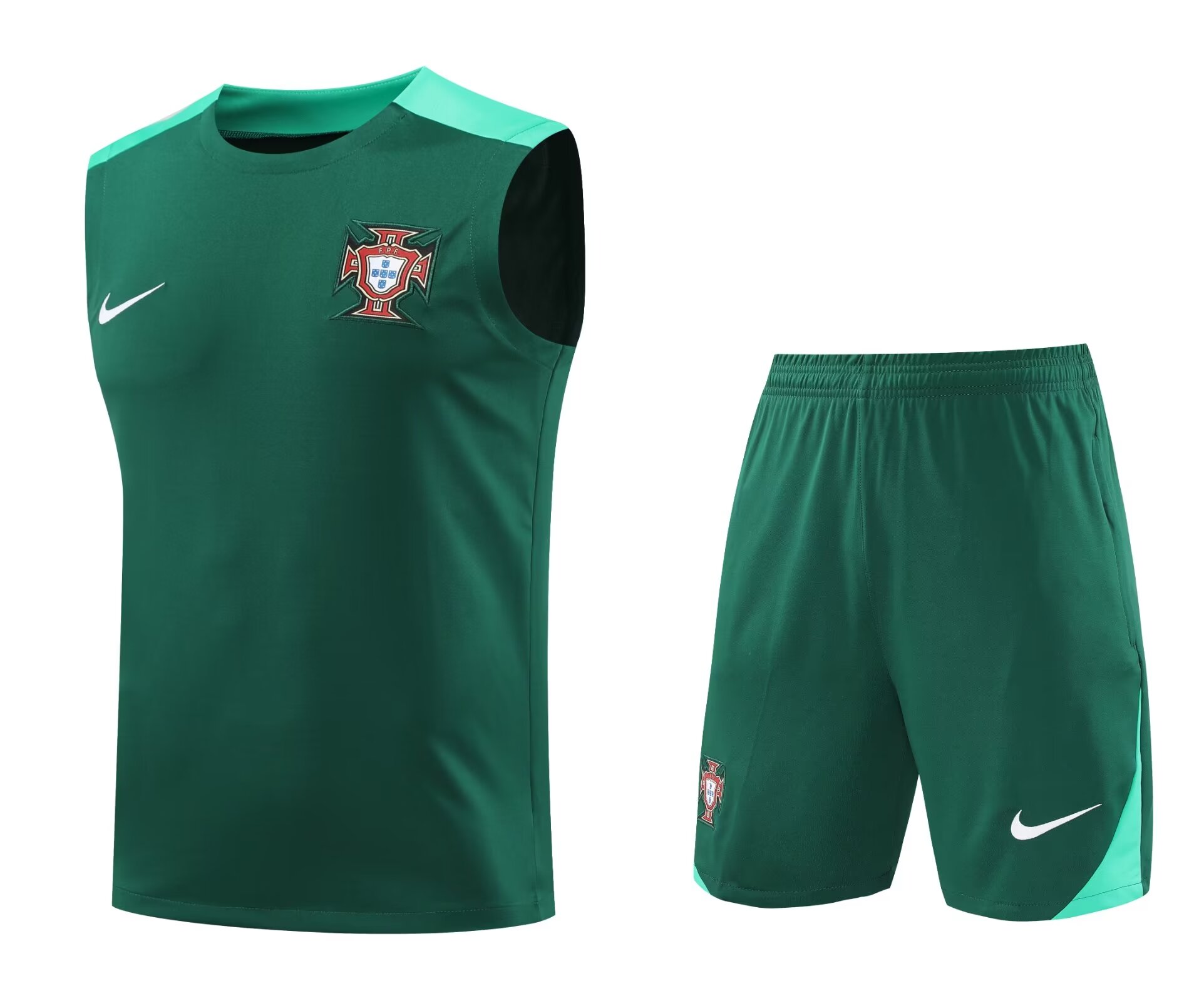 Mens Portugal Short Training Suit Green 2024