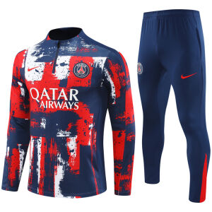 Mens PSG Training Suit Red – Blue 2024/25
