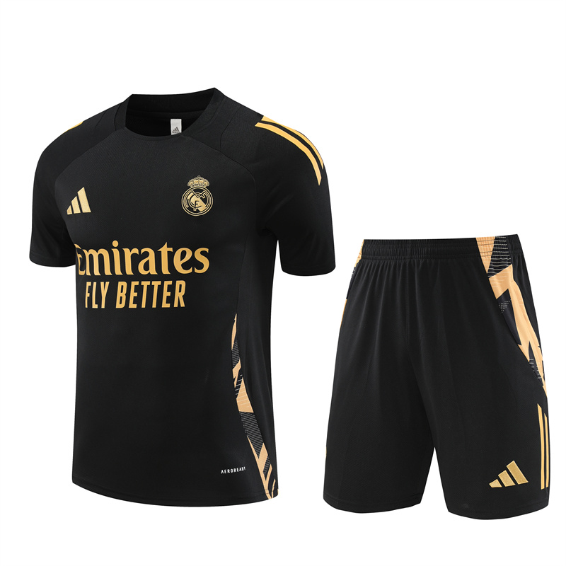 Mens Real Madrid Short Training Suit Black 2024/25